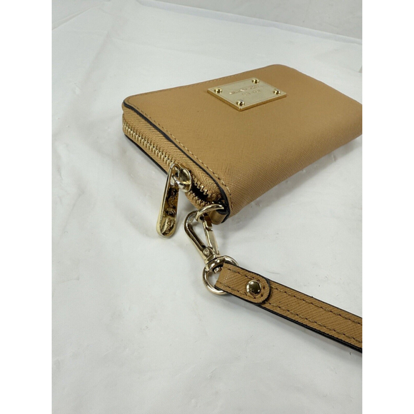 Michael Kors Leather Zip Around Wristlet Wallet butterscotch yellow - Picture 5 of 11